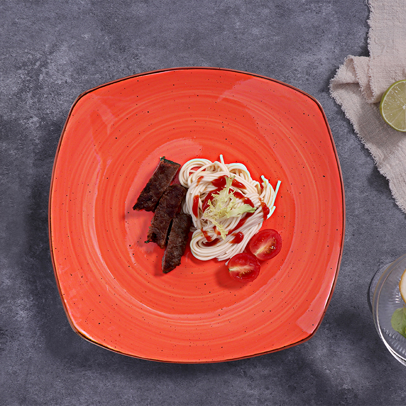 Plato Redondo Irregular Con Platos Para Salsa