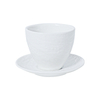 Juego de tazas de té blancas para restaurante, tetera de gres, tazas de té