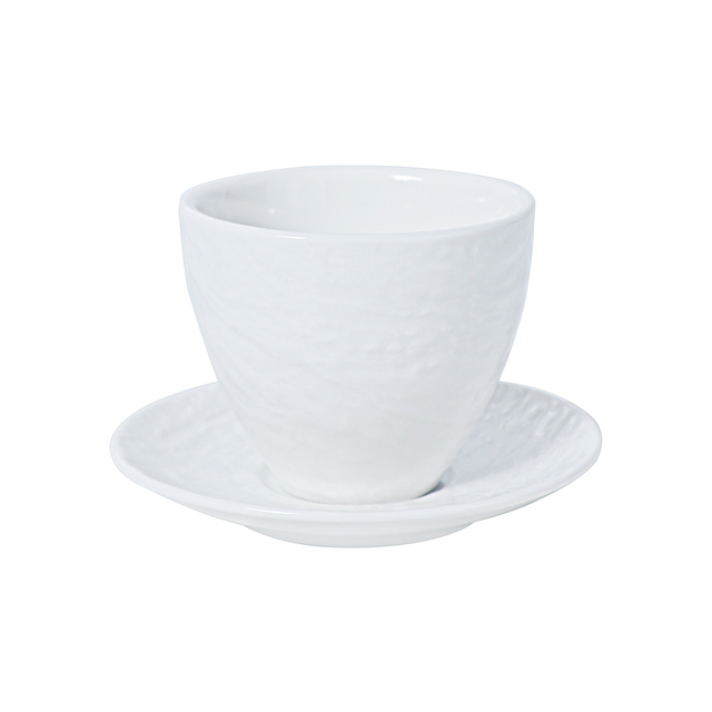 Juego de tazas de té blancas para restaurante, tetera de gres, tazas de té