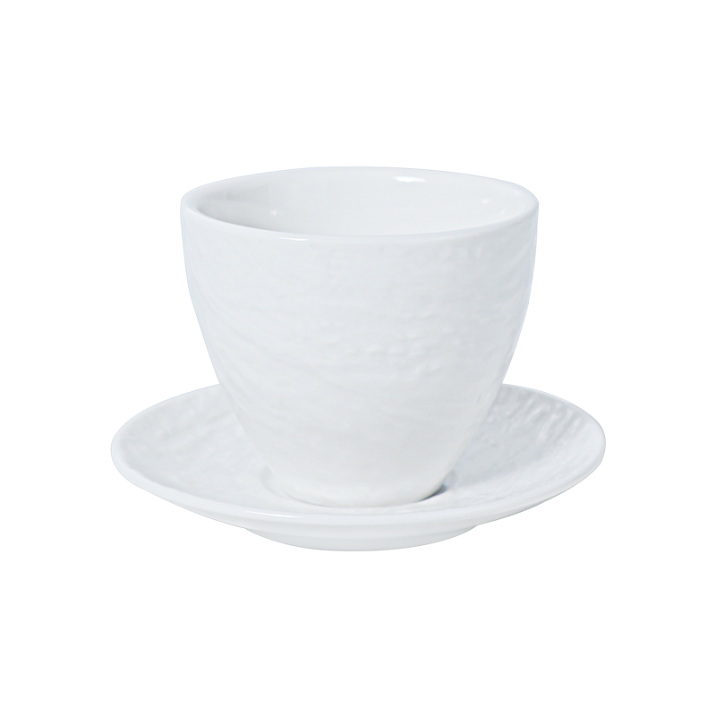 Juego de tazas de té blancas para restaurante, tetera de gres, tazas de té