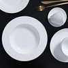 Plato Coupe de gres blanco para bodas, banquetes en restaurantes