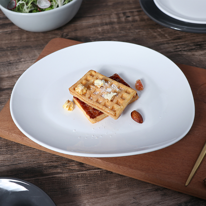  Juego de gres de alta calidad, plato Irregular creativo japonés coreano para servir platos de cerámica de decoración de porcelana negra y gris oscura