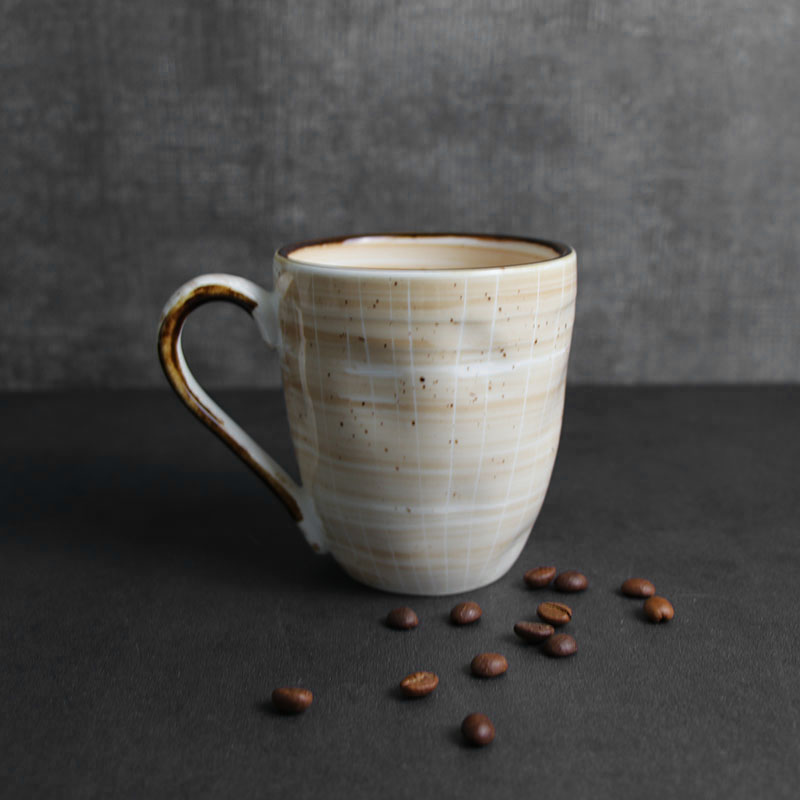 Tazas de gres beige nórdico Taza para beber 380 ml