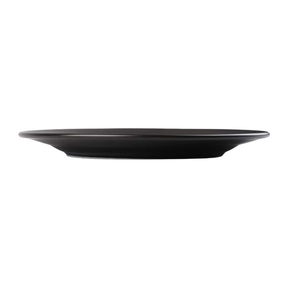 Vajilla redonda, plato llano de porcelana, plato plano de porcelana negra para pasta y espagueti