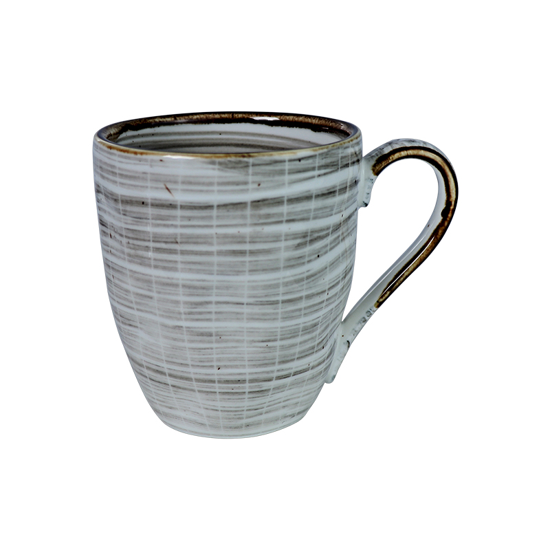  Juego de tazas de café al por mayor, apto para lavavajillas para Hotel, cafetería, tienda, vajilla de Porcelana, taza gris, Taza de leche 