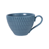 Tazas y platos de café de porcelana azul real mate