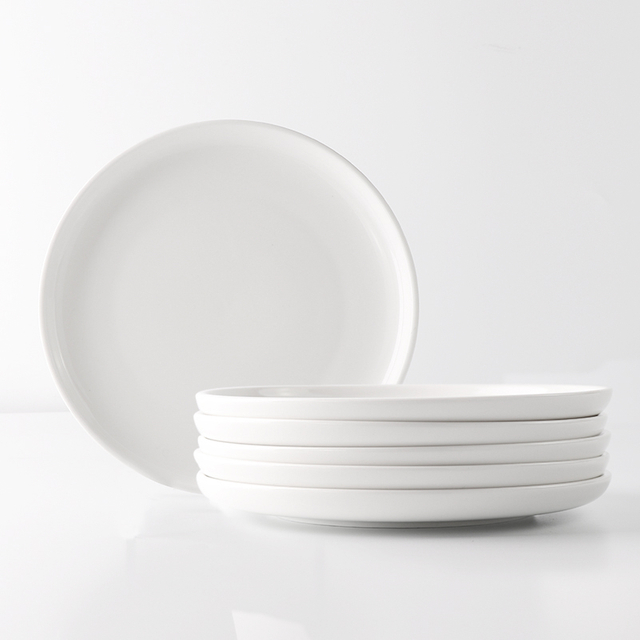 Vajilla de cerámica blanca del servicio de mesa de la placa de la porcelana de la placa modificada para requisitos particulares del precio de fábrica