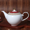 Juego de tazas de porcelana de hueso, taza de té y platillo finos de porcelana de hueso de color rojo