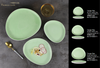 Vajilla de porcelana Yollow Green Oriente Medio, juego de vajilla