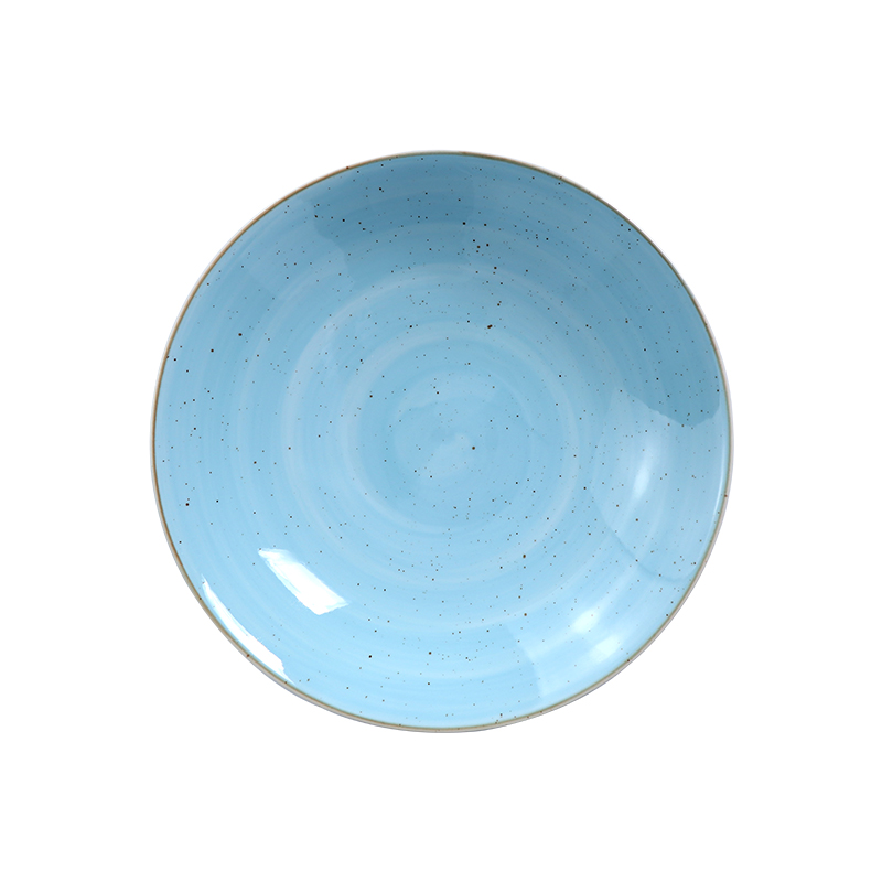Gres azul, ensaladera de 36/46 onzas, plato hondo para sopa de porcelana