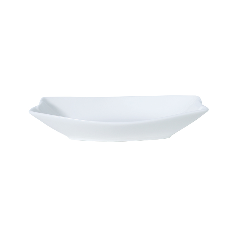 Plato de cerámica Chaozhou para restaurante, plato Rectangular de porcelana blanca para vajilla de Sushi, plato largo