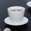 Juego de tazas de té blancas para restaurante, tetera de gres, tazas de té