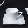 Juego de tazas de café de porcelana blanca con platillo de cerámica de 5 onzas