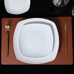 Plato blanco de cerámica Restaurante Chef Platos blancos para comida