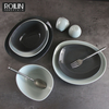 Juego de platos y cuencos de porcelana irregulares para mesa coreana de hogar y restaurantes