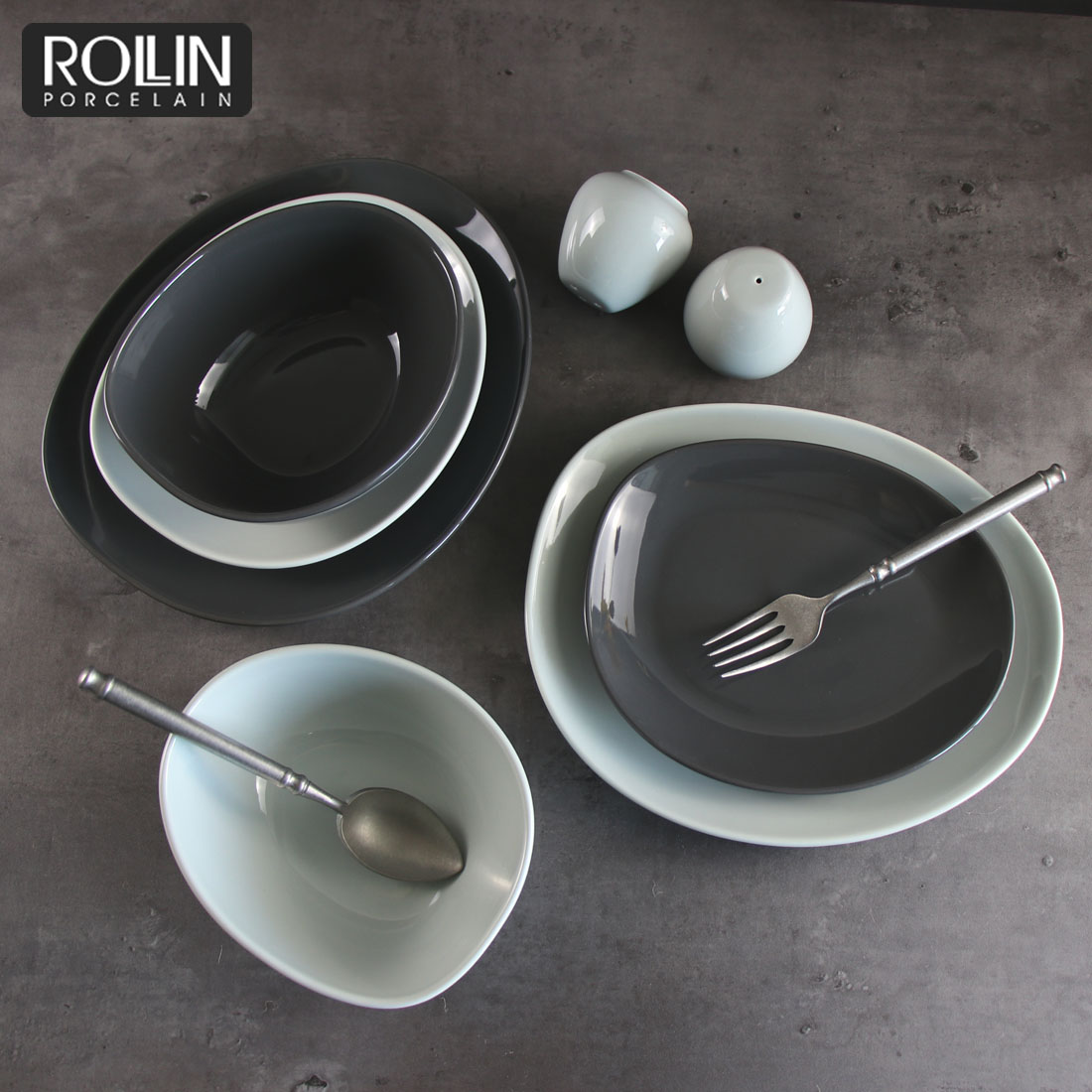 Juego de platos y cuencos de porcelana irregulares para mesa coreana de hogar y restaurantes