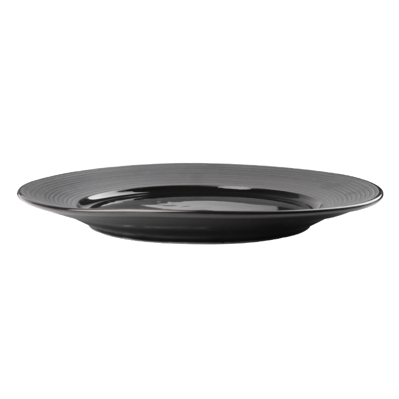 Cuenco de arroz de cerámica mate negro de diseño