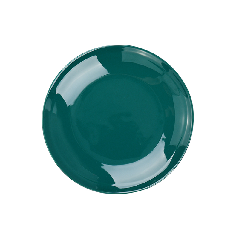 Platos llanos de cerámica verde en juegos de comedor a la venta-30cm