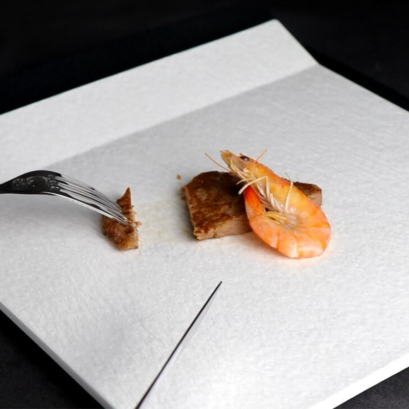 Placa irregular blanca de la porcelana, plato de cena cuadrado de la manija para los restaurantes