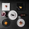Juego de vajilla de gres, colección de platos de porcelana mate en blanco y negro