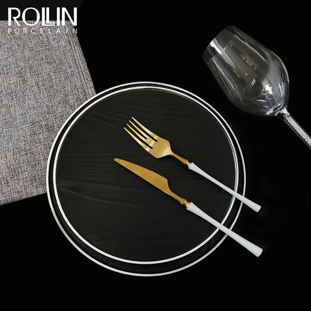 Vajilla de Restaurante | Vajilla de Chef | Plato Blanco Y Negro
