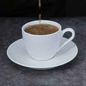 Suministros de café, té y espresso, taza blanca para restaurante, juego de tazas con logotipo personalizado
