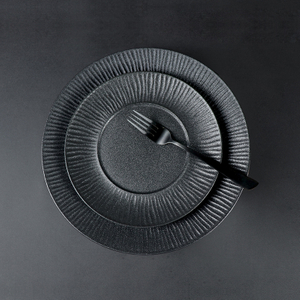 Vajilla de porcelana Nuevo diseño Matt Frosting Black Restaurant Plate