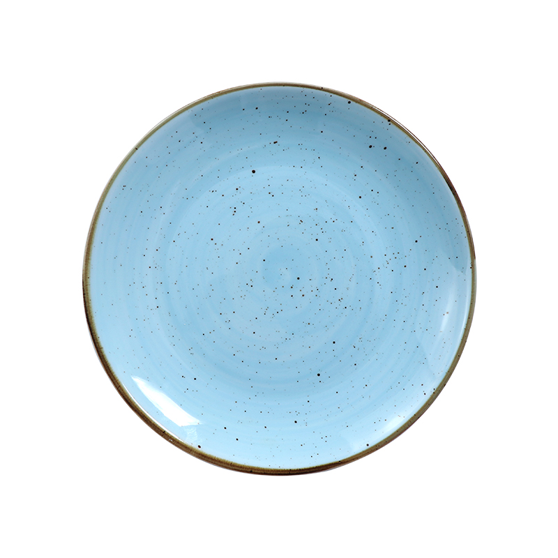 Plato triangular irregular de piedra azul 