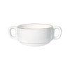 El tazón de sopa de porcelana del proveedor del hotel maneja las tazas de sopa de cerámica con las manijas