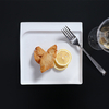 Plato de porcelana para cena, plato lateral, plato cuadrado volador, tamaño (cm): LWH: 20*17*1,5