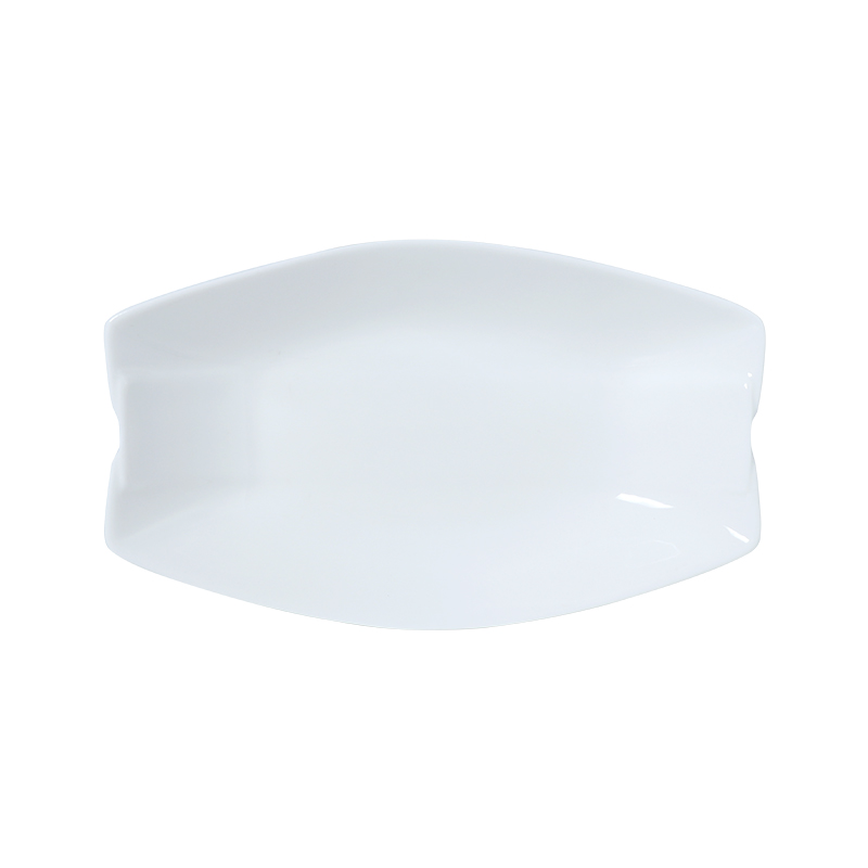 Plato de cerámica Chaozhou para restaurante, plato Rectangular de porcelana blanca para vajilla de Sushi, plato largo