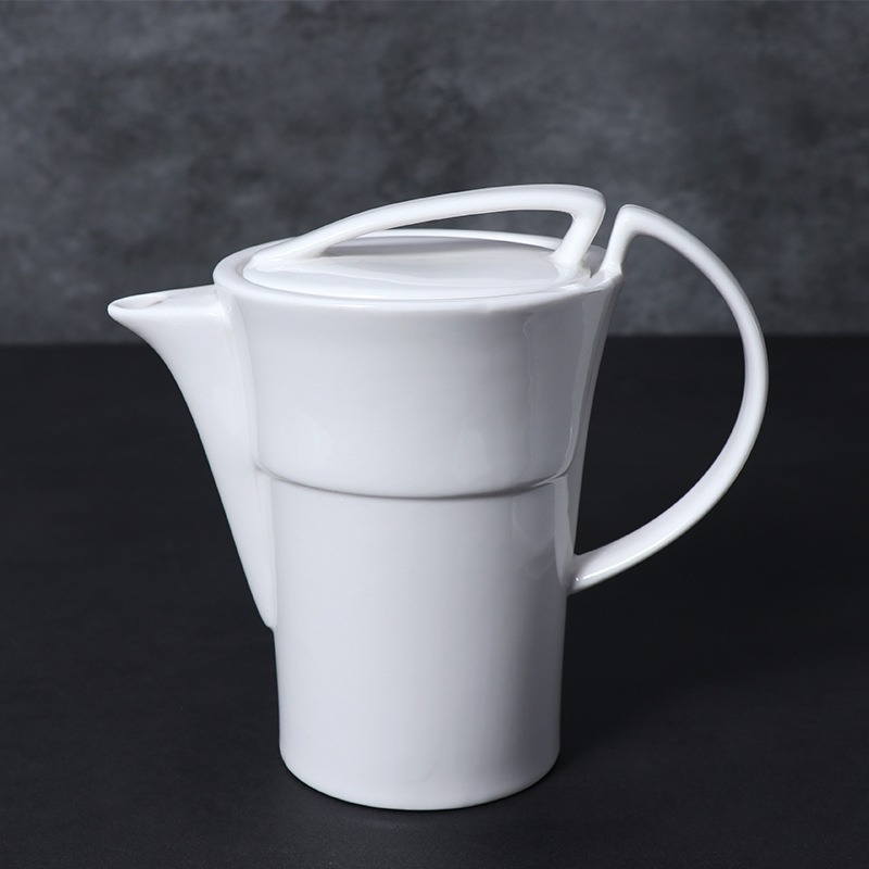 Juego de tazas de café de porcelana blanca con platillo de cerámica de 5 onzas