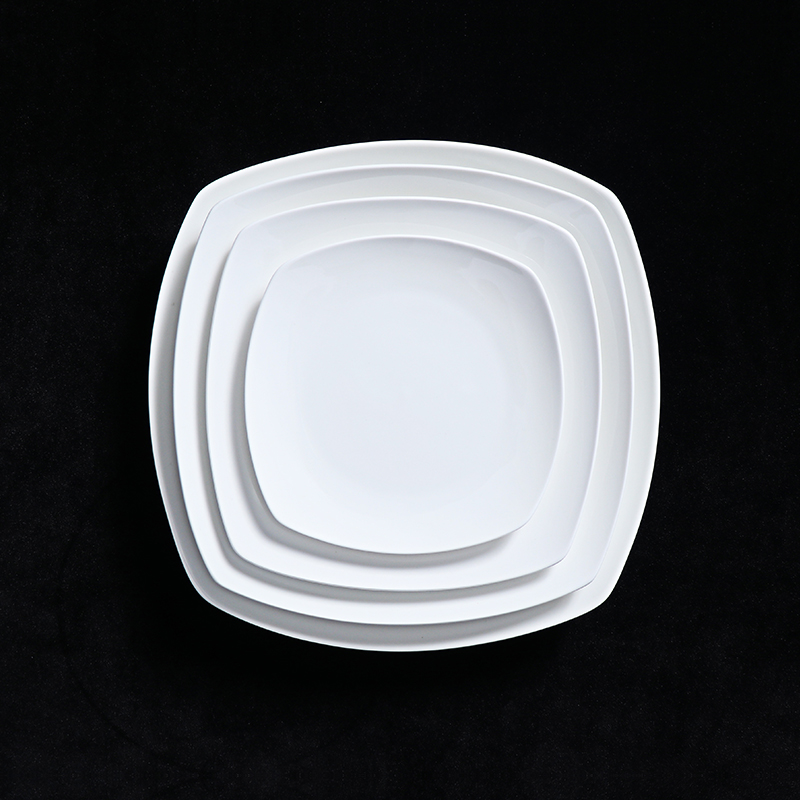 Plato blanco de cerámica Restaurante Chef Platos blancos para comida