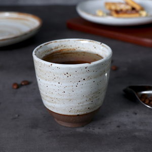 Tazas de té Taza China rústica de cerámica Taza recta de porcelana