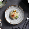 Vajilla para restaurante de Dubái, juego de Platos de porcelana de comida occidental, plato de cerámica gris moteado plano hecho a mano