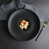 Plato de pasta de cerámica coreana negro mate 