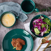 Popular Home Ware Tazón de cerámica para ensalada verde brillante y saludable, 32 onzas