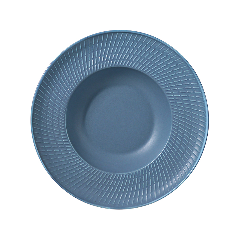 Tazas y platos de café de porcelana azul real mate