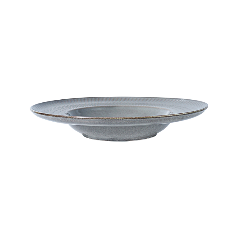 Plato hondo de cerámica de 28 cm Plato de pasta de gres vintage