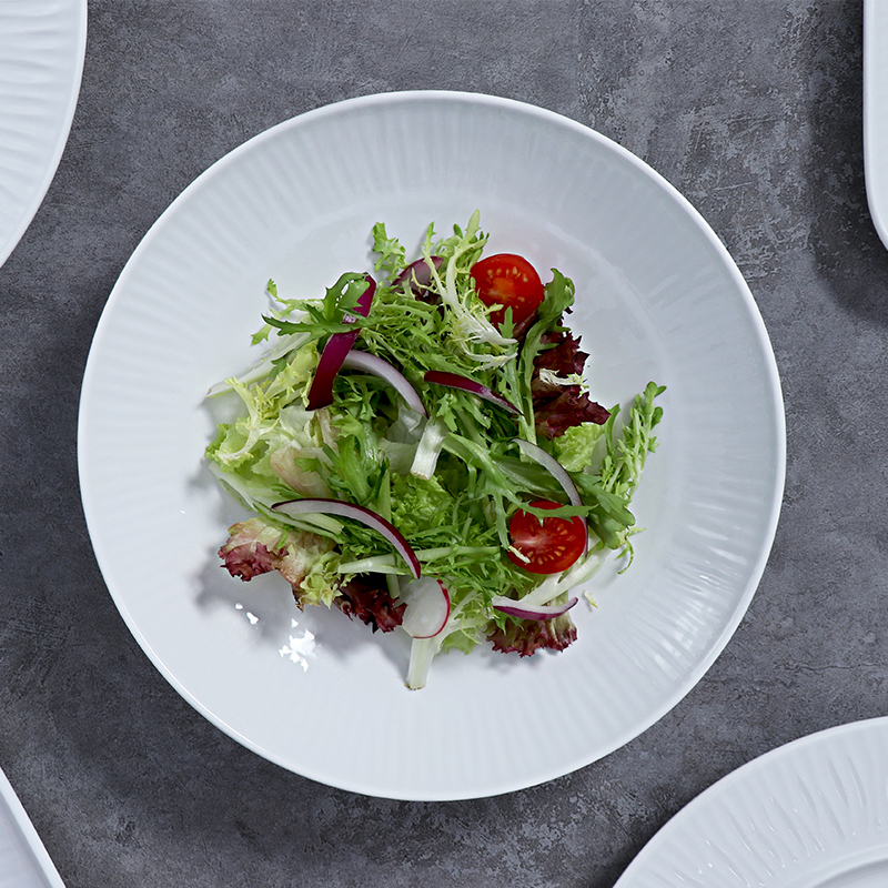 Cuenco de fideos para ensalada de 35oz, cuencos de gres blanco, vajilla de porcelana de 1L, plato de comida ecológico, platos de restaurante