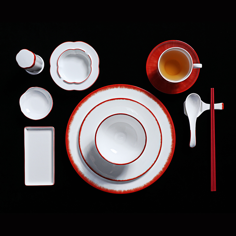 Juego de vajilla completo chino BILY, vajilla de porcelana de hueso para restaurante de hotel 