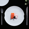 Platos redondos de cerámica blanca, plato de cena de porcelana para banquete, plato cargador redondo, platos de vajilla para restaurante