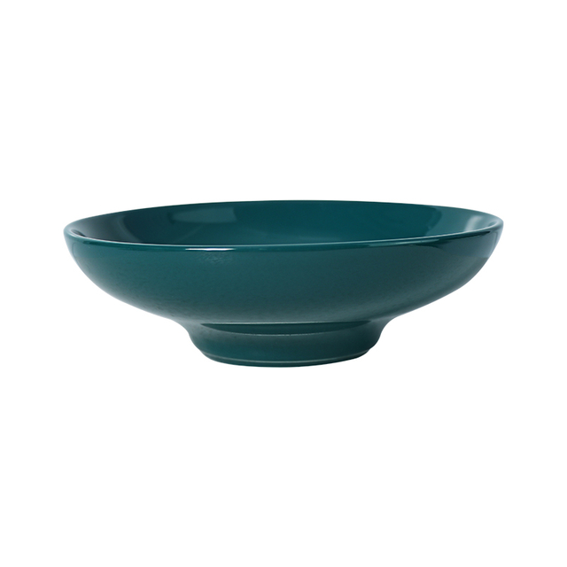 Plato redondo verde brillante de cerámica del cuenco redondo de 7 pulgadas para la venta al por mayor
