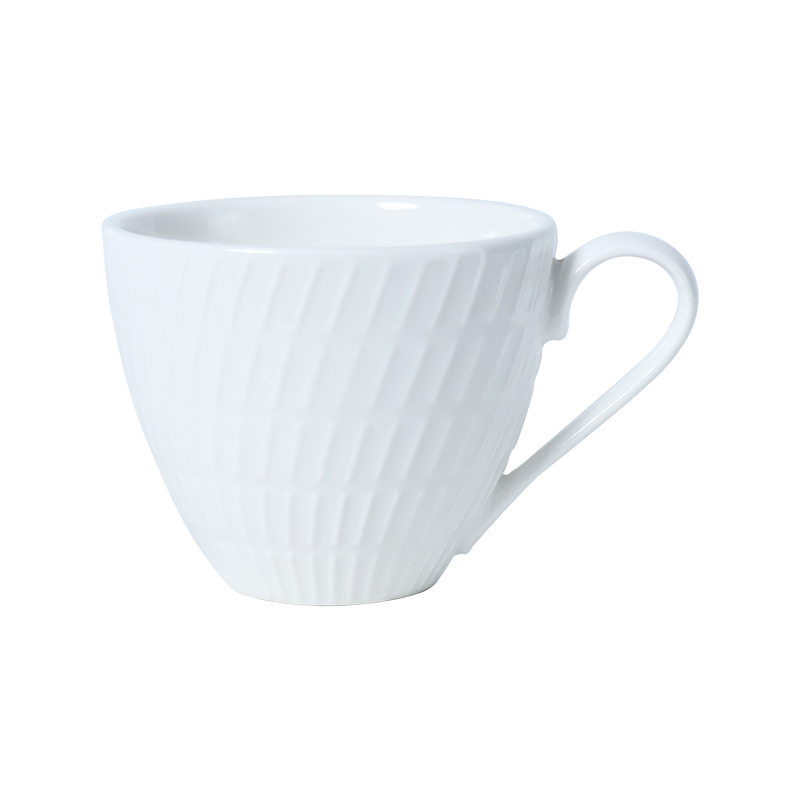 Taza y platos de porcelana blanca de 5 a 6 onzas