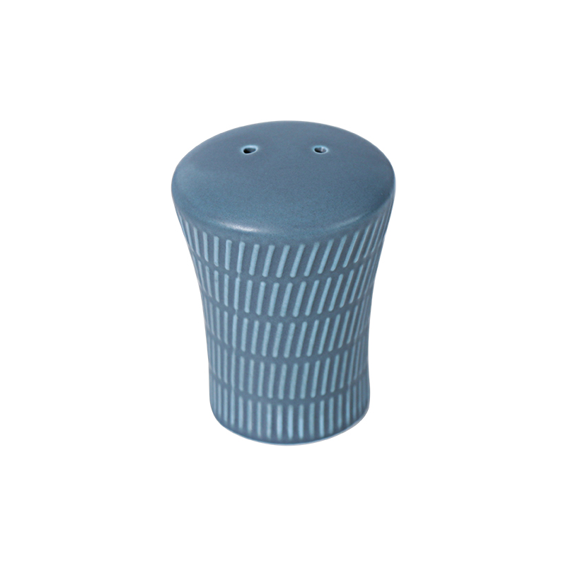 Salero moderno de porcelana azul real