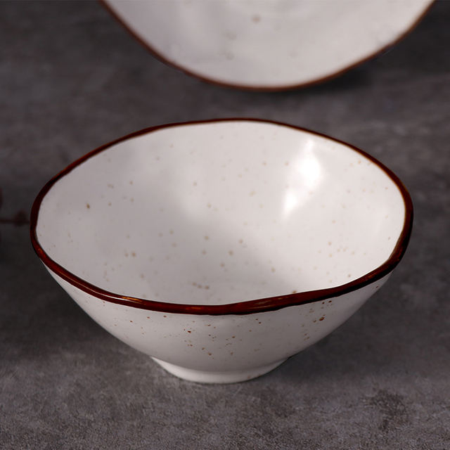 Vajilla de porcelana Tazón artesanal moteado Tazón de cerámica