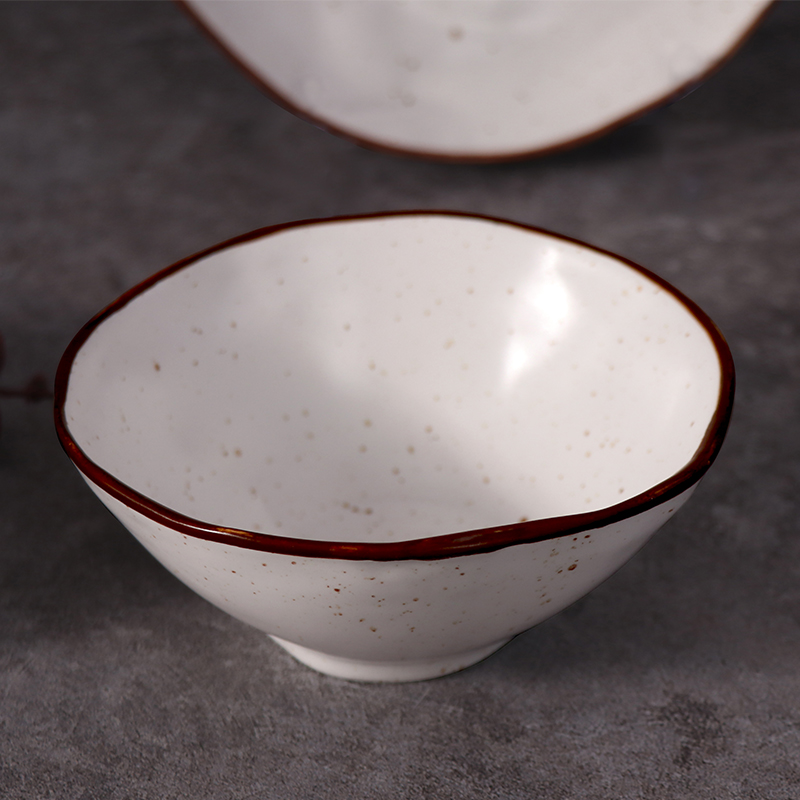 Vajilla de porcelana Tazón artesanal moteado Tazón de cerámica