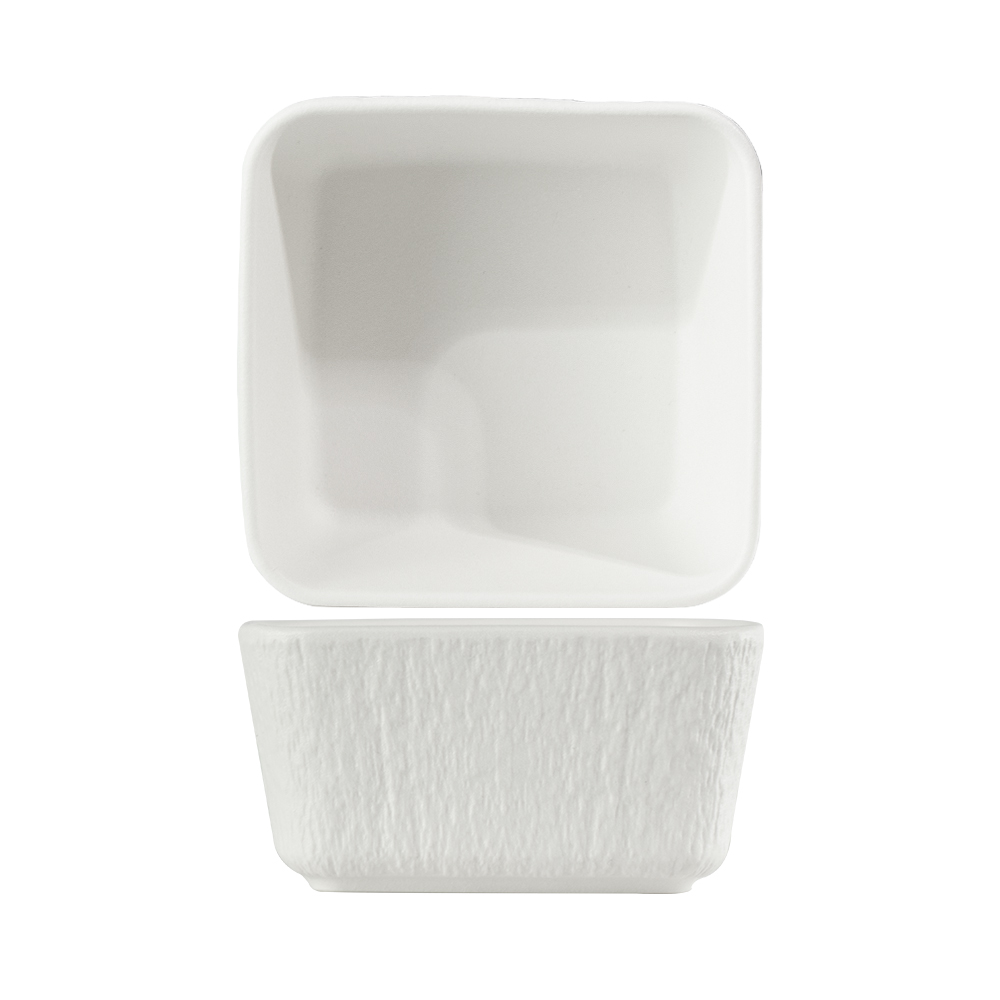 Cuencos apilables blancos y negros Cuencos rectos cuadrados - Porcelana