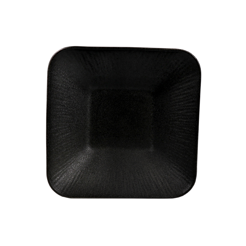 Cuenco cuadrado mate negro de la placa profunda del cuadrado de la porcelana 1500ml placa del restaurante de 50 onzas