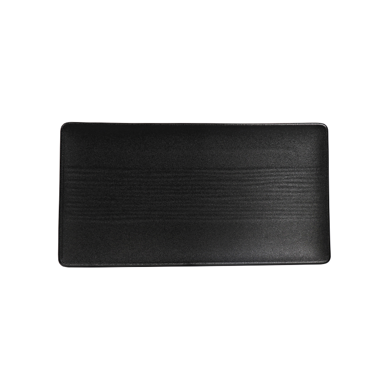 Plato rectangular de porcelana, vajilla, nuevo diseño Matt Frosting, placa negra para restaurante